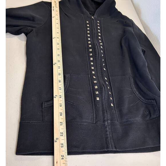Ariat Black Full Zip Hoodie Sweatshirt Base Layer Women's Large - Picture 12 of 13